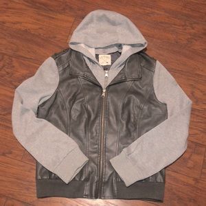 Faux leather moto jacket